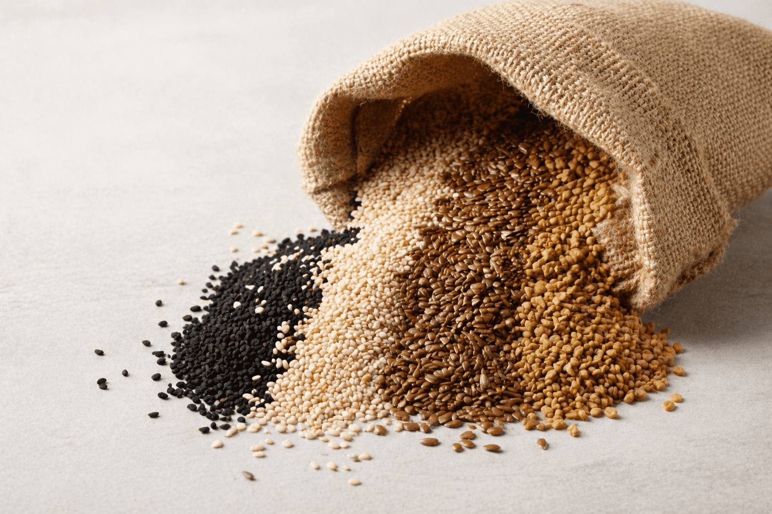 Egyptian agricultural export seeds including Nigella (Black Seed), Sesame, Fenugreek and Flaxseed for wholesale B2B buyers